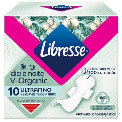 Absorvente com Abas Ultrafino Dia e Noite Organic Libresse®