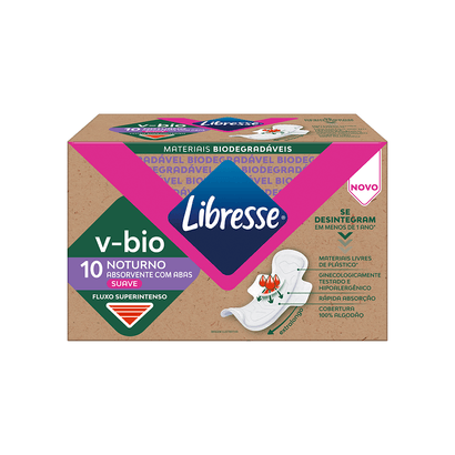 Absorvente Noturno com Abas V-Bio Biodegradável Libresse®
