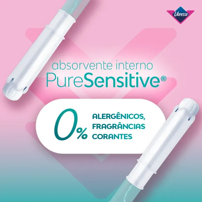Absorvente-Interno-com-Aplicador-Compacto-Libresse-Pure-Sensitive-Super-0%-Fragrancia